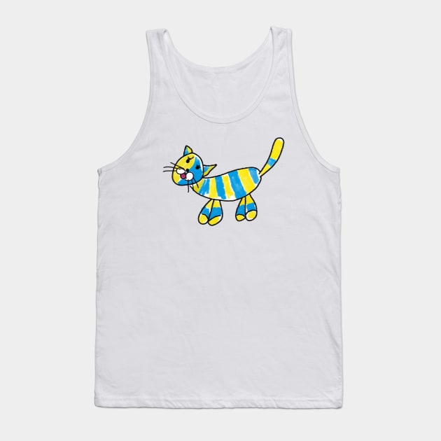 cat art  from Ukrainian children art Tank Top by kumtulmabur